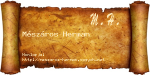 Mészáros Herman névjegykártya