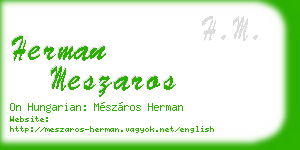 herman meszaros business card